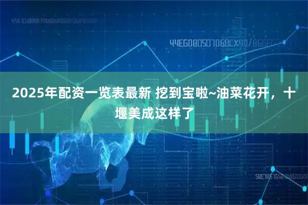 2025年配资一览表最新 挖到宝啦~油菜花开，十堰美成这样了